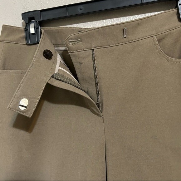 Theory Khaki Green Double Stretch cropped trouser pants women’s size XS 2 - Picture 10 of 14